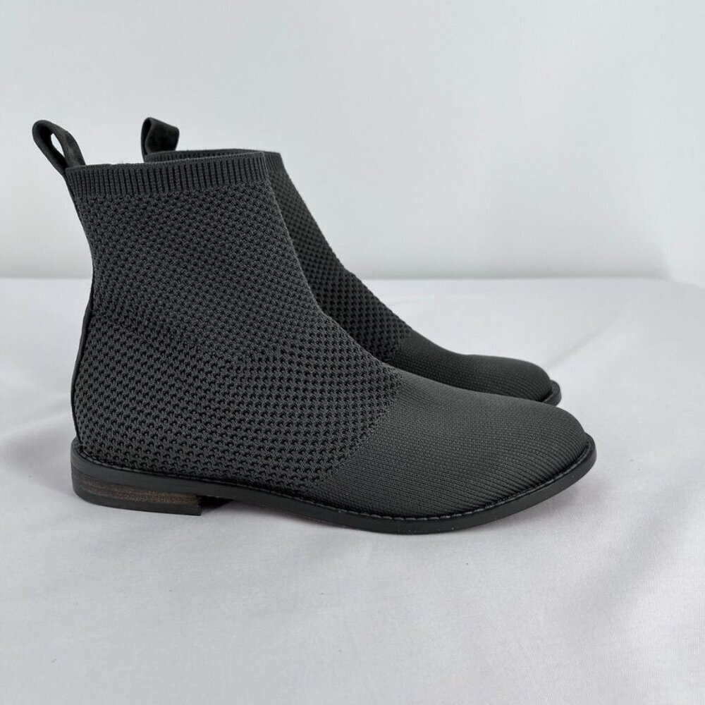 Eileen Fisher Jude Recycled Stretch Knit Bootie Size 6.5 Grey Ankle Boot